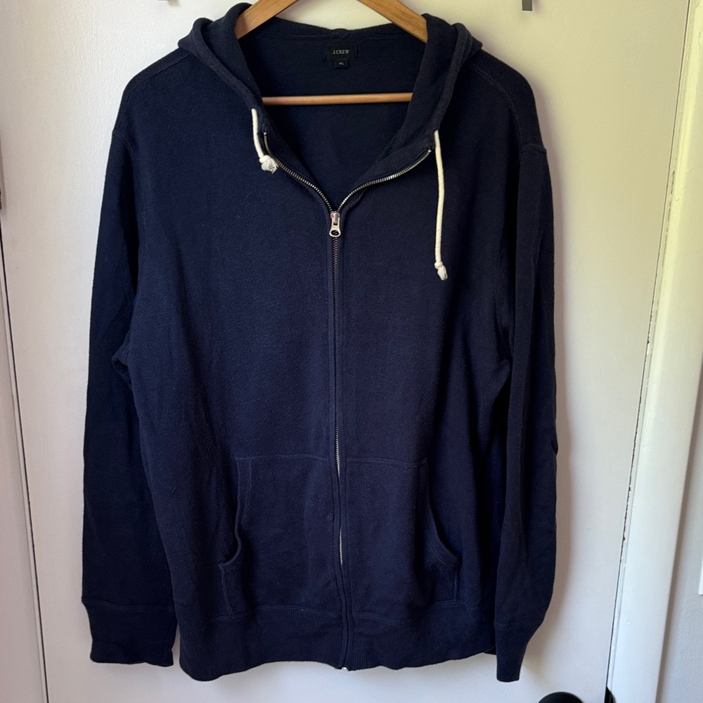 J. Crew Men's Dark Blue Zip-Up Sweater